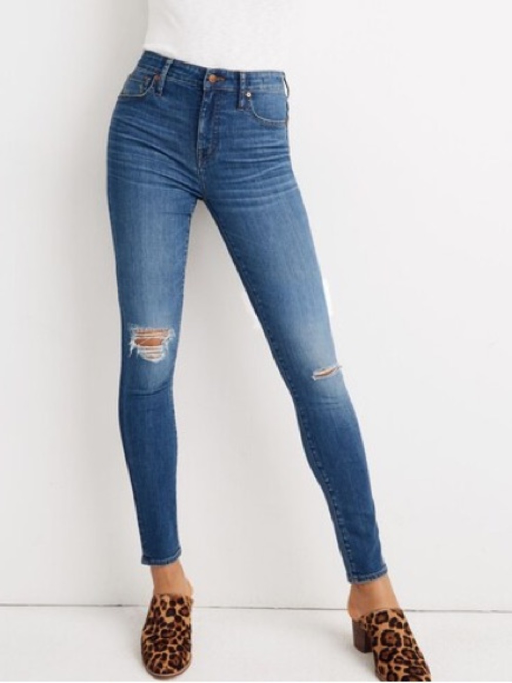 Madewell Tall Curvy High-Rise Skinny Crop Distressed Delmar Wash Eco Edition 27T